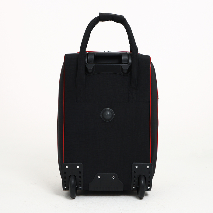 Чемодан малый 37 л (S) с сумкой, отдел на молнии, с расширением, цвет чёрный