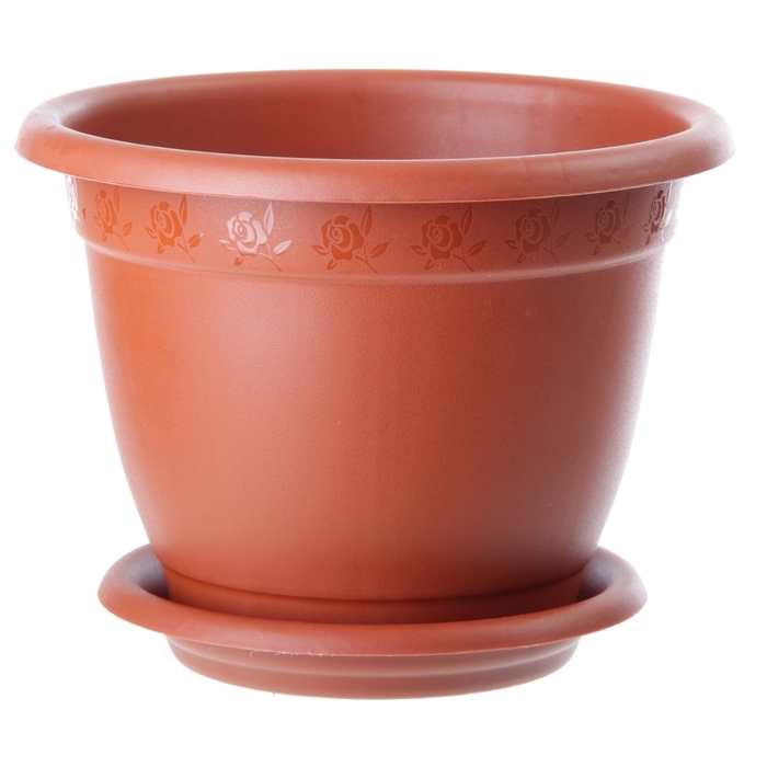 Горшок с поддоном &laquo;Борнео&raquo;, 7,8 л, цвет терракотовый