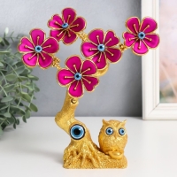 Сувенир от сглаза "Цветущее дерево. Филин со слитком золота" золото, фуксия 14,2х5,6х18,5 см 93587 Сувенир от сглаза "Цветущее дерево. Филин со слитком золота" золото, фуксия 14,2х5,6х18,5 см 93587