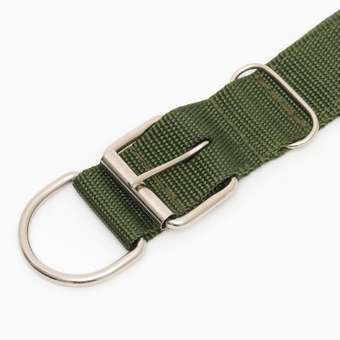 Ошейник "Комфорт" комбинированный, 60 х 4 см, ОШ 44-55 см, темно-зелёный