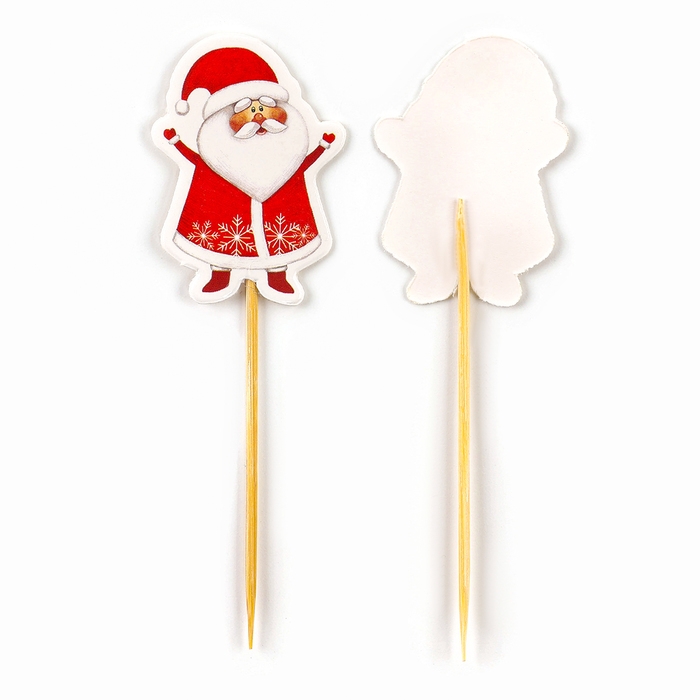 Новогодние шпажки &laquo;Дедушка Мороз&raquo;, на новый год, набор 12 шт.
