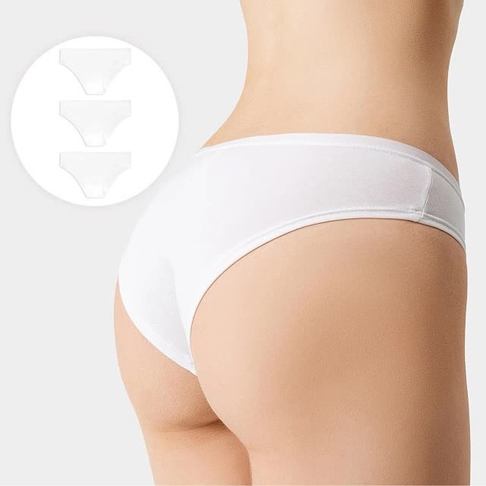 Набор женских трусов слипы (3шт), цвет белый, р-р 50 (XL) Набор женских трусов слипы (3шт), цвет белый, р-р 50 (XL)