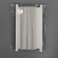 Тесьма декоративная с бисером, 35 мм, 4,5 &plusmn; 0,5 м, цвет белый