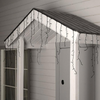 Гирлянда &laquo;Бахрома&raquo; 4 &times; 0.6 м, IP44, тёмная нить, 180 LED, свечение красное, 8 режимов, 220 В