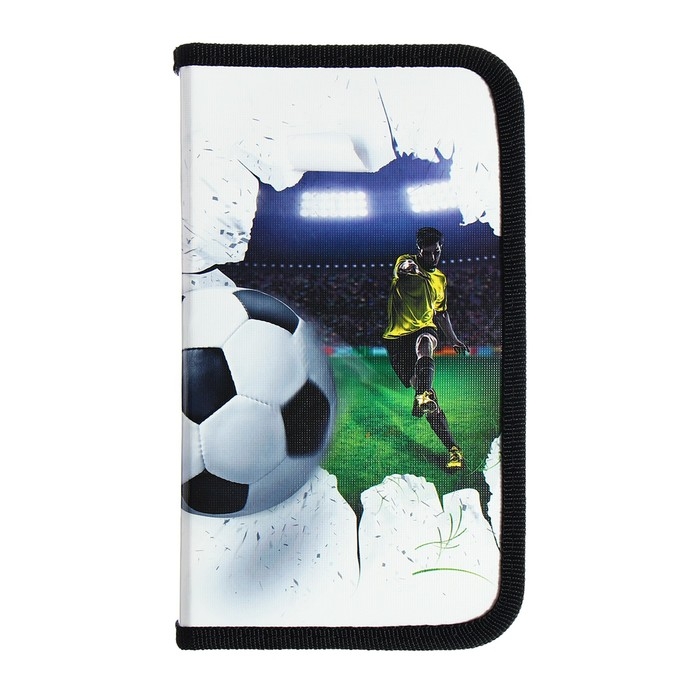 Пенал 1 секция 115 х 205 х 30 мм, Calligrata Пенал 1 секция 115 х 205 х 30 мм, Calligrata "Крутой футболист", ламинированный картон