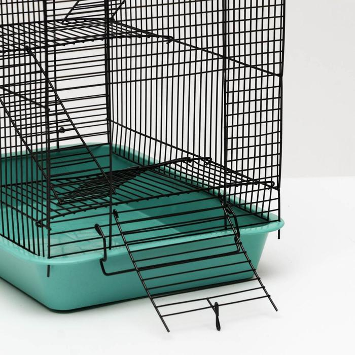 Клетка для грызунов Клетка для грызунов "Пижон" №9, с 3-я этажами, без наполнения, 33 х 24 х 38 см, бирюзовая