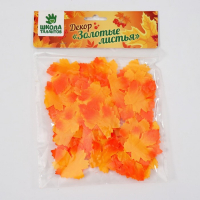 Декор &laquo;Осенний лист&raquo;, набор 100 шт, жёлто-оранжевый цвет