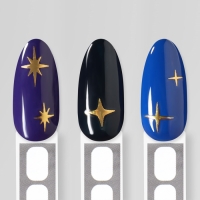 Наклейки для ногтей &laquo;Звезда&raquo;, объёмные, фольгированные, цвет золотистый