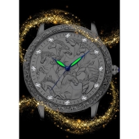 Часы наручные кварцевые мужские "Кони", d-4.4 см, серебро