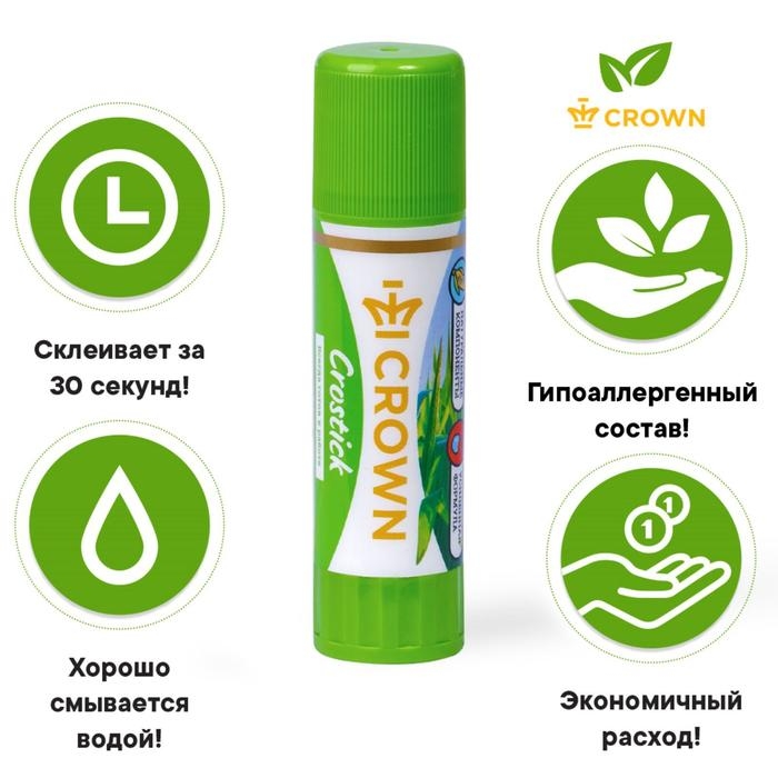 Клeй-карандаш 8 гр, Crown Expert