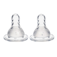 Соска на  бутылочку, антиколиковая, от 6 мес., M&B "Корона", классическое горло,  быстрый поток, 2+1 шт