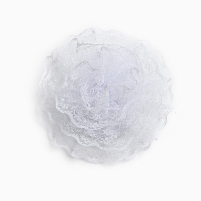 Выпускной.Бант для волос на резинке, белый, 10.5 см, Кошечка Мари