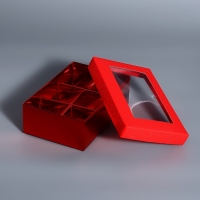 Коробка для 6 конфет красный глиттер, 12 х 8,5 х 4 см. Кондитерская упаковка Коробка для 6 конфет красный глиттер, 12 х 8,5 х 4 см. Кондитерская упаковка