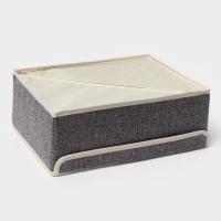 Органайзер для хранения белья Доляна &laquo;Тео&raquo;, 12 ячеек, с прозрачной крышкой, 32&times;23&times;12 см, цвет серый