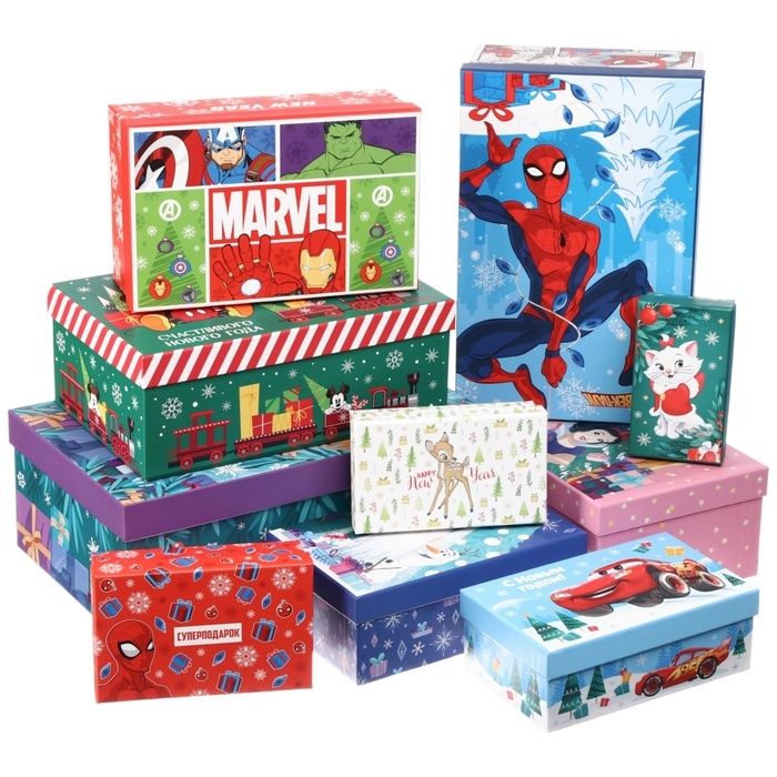 Новый год. Набор коробок 10 в 1 Новый год. Набор коробок 10 в 1 "С Новым годом!", Disney зеленая