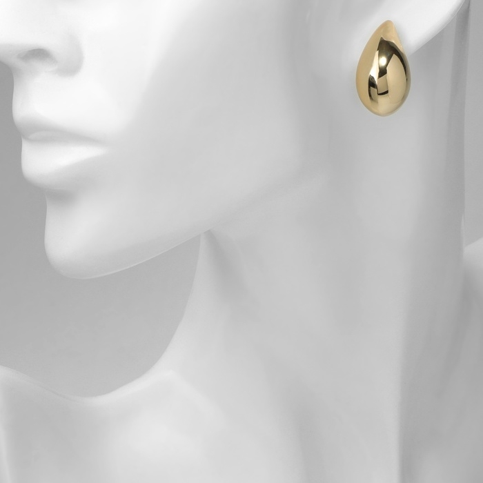 Серьги пластик &laquo;Капля&raquo; изогнутая мини, цвет золото