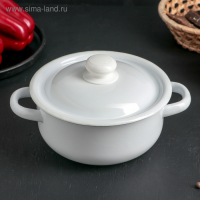 Кастрюля эмалированная, 1,5 л, цвет белый Кастрюля эмалированная, 1,5 л, цвет белый