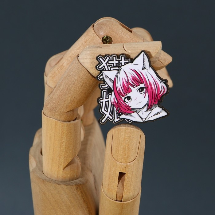 Значок деревянный «Девочка котик», аниме, 3,3 х 3,3 см Значок деревянный «Девочка котик», аниме, 3,3 х 3,3 см