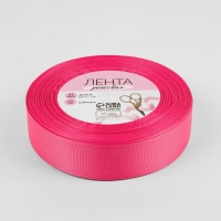 Лента репсовая, 25 мм, 23 &plusmn; 1 м, цвет ярко-розовый №159