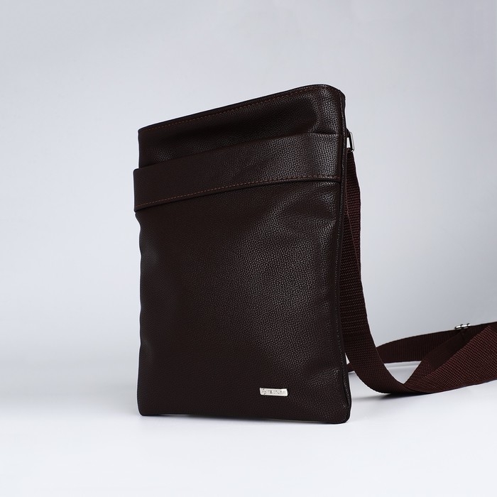Сумка мужская через плечо TEXTURA, искусственная кожа, цвет коричневый