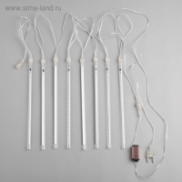 Гирлянда &laquo;Сосульки&raquo; 2.5 &times; 0.3 м, IP65, прозрачная нить, 192 LED, свечение жёлтое с эффектом стекания, 12 В