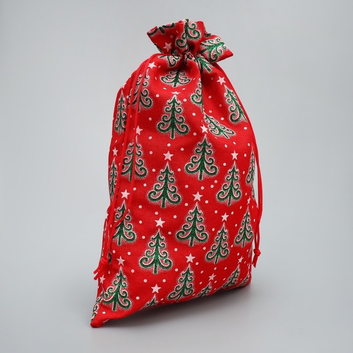 Мешочек подарочный холща «Добра в Новом Году», ёлки, 20 х 30 см +/- 1.5 см, Новый год Мешочек подарочный холща «Добра в Новом Году», ёлки, 20 х 30 см +/- 1.5 см, Новый год