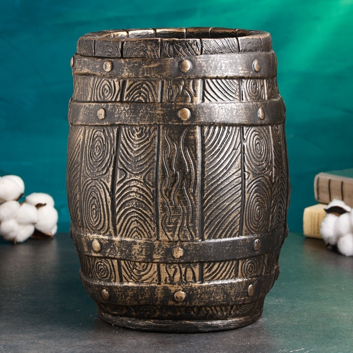 Копилка "Бочка" 21х21х30см, бронза