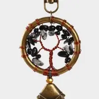 Брелок ловец снов "Великое древо" 19 см, цв. серый