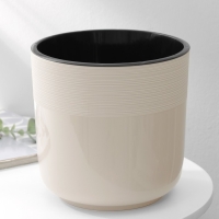 Кашпо для цветов со вставкой &laquo;Линель&raquo;, 4,5 л, d=19 см, h=19 см, бежевое