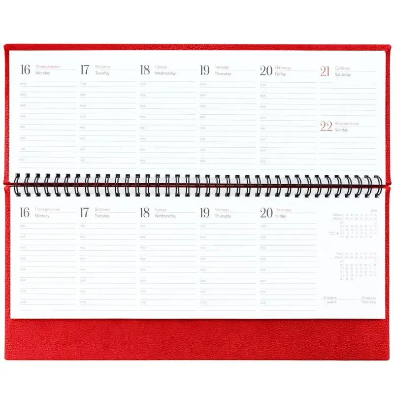 Планинг Sagrin, датированный, красный