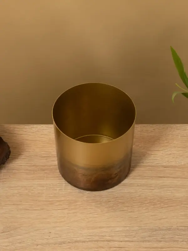 Кашпо на подставке "Малахит" железо 12х12х21 см