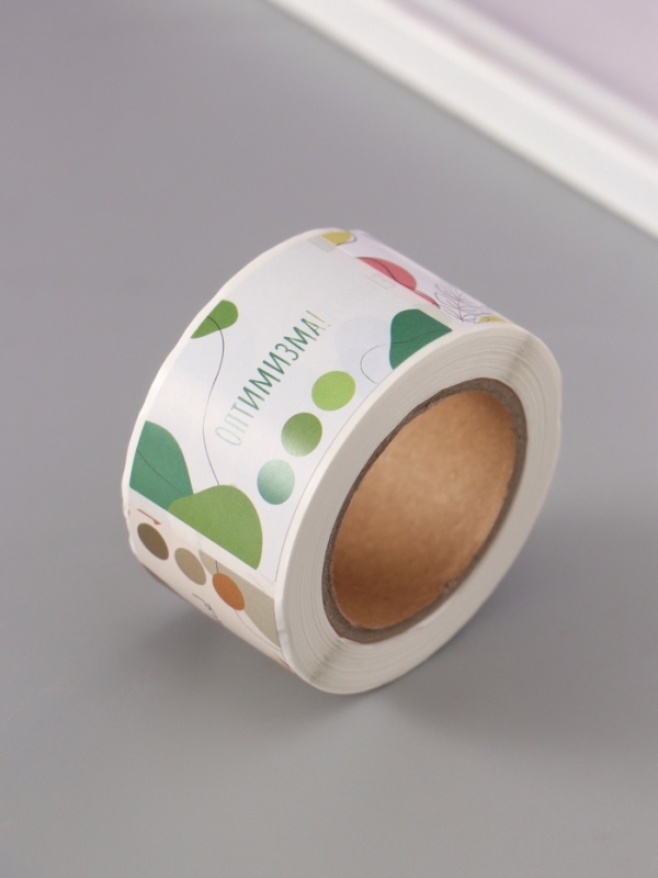 Наклейка бумага "Абстракция" 3х5 см 200 шт в рулоне