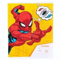 Тетрадь в линейку 18 листов, 4 вида МИКС, обложка мелованная бумага, &laquo;Человек-паук&raquo;