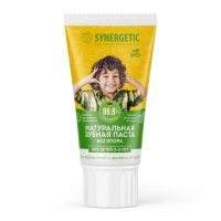 Детская зубная паста Synergetic &laquo;Клубничка и банан&raquo;, от 3 до 6 лет, жёлтая, 50 г