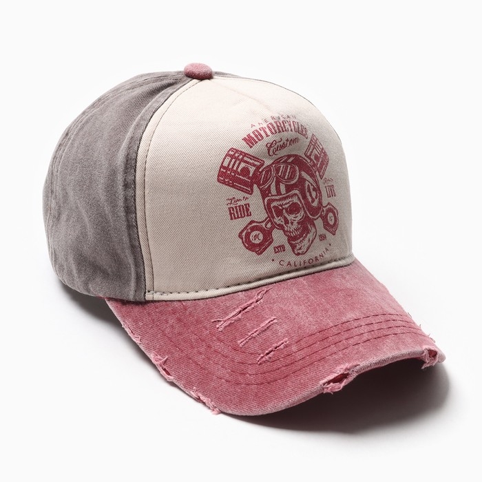 Кепка мужская MINAKU Кепка мужская MINAKU "Motorcycler", цвет коричневый, размер 56-58