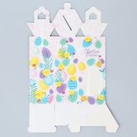 Коробка кондитерская складная, упаковка &laquo;Поздравляю с Пасхой!&raquo;, Пасха, 8 х 8 х 21 см