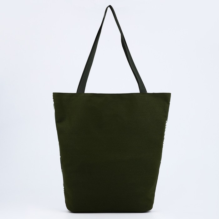 Сумка женская пляжная "Тропики", 39х32 см, оливковая