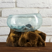 Вазон стекло на дереве "Забота" 20х25х25 см, МИКС