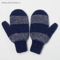 Варежки для мальчика, цвет серый/синий, размер 14