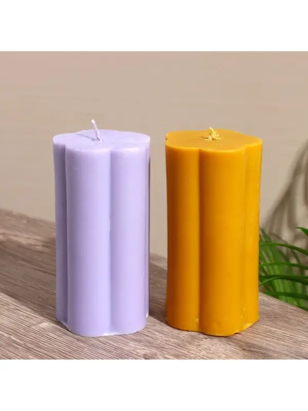 Свеча "Цветок" 6х6х12 см, соевый воск МИКС