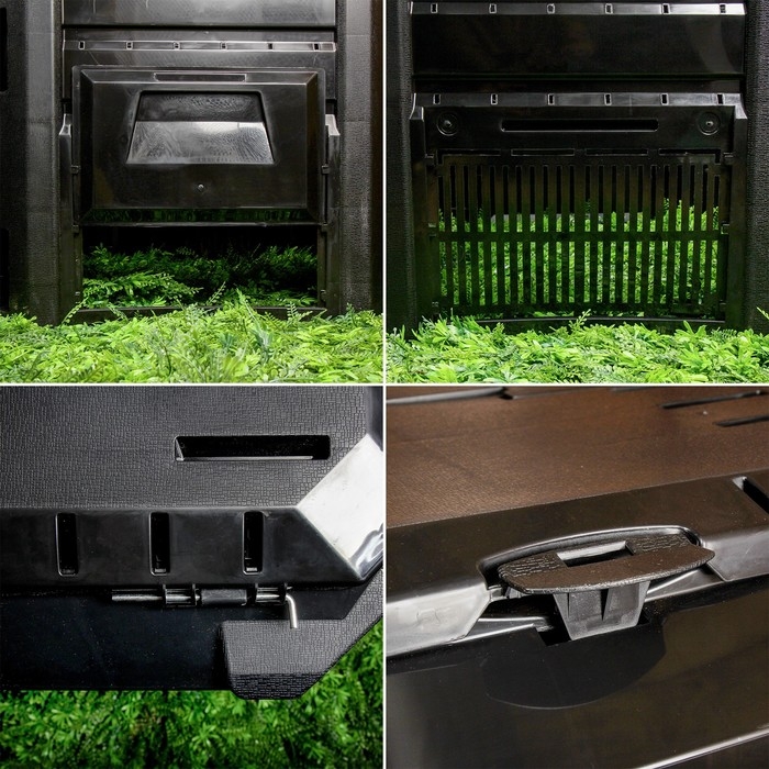 Компостер пластиковый Module, 1200 л, с крышкой, 198 &times; 72 &times; 82,6 см, чёрный