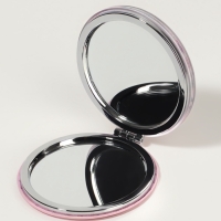 Зеркало складное &laquo;Цветы&raquo;, d = 7,2 см, с увеличением, цвет розовый