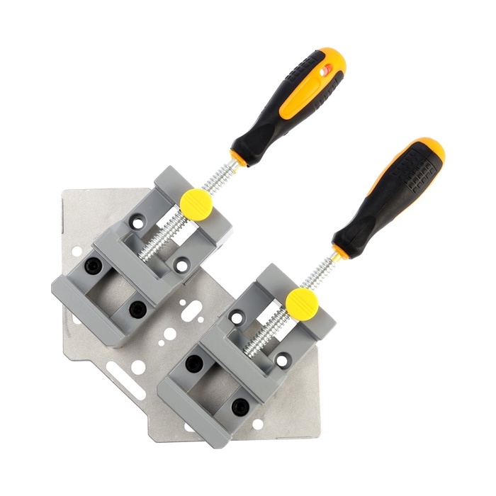 Струбцина угловая усиленная ТУНДРА, металлическая, два зажима 90 и 180&deg;, 2К рукоятка, 70 мм   107021