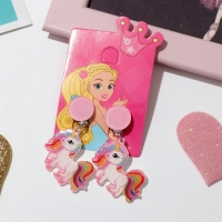 Серьги-клипсы детские &laquo;Выбражулька&raquo; сказка, единорог яркий, цветные