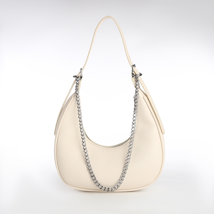Сумка женская хобо на молнии TEXTURA, средний размер, цвет молочный Сумка женская хобо на молнии TEXTURA, средний размер, цвет молочный