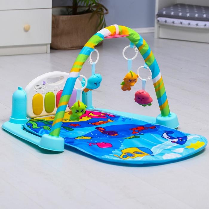 Коврик развивающий с дугой &laquo;Морские истории&raquo;, пианино, зеркало, р-р 73х45х0,5 см.