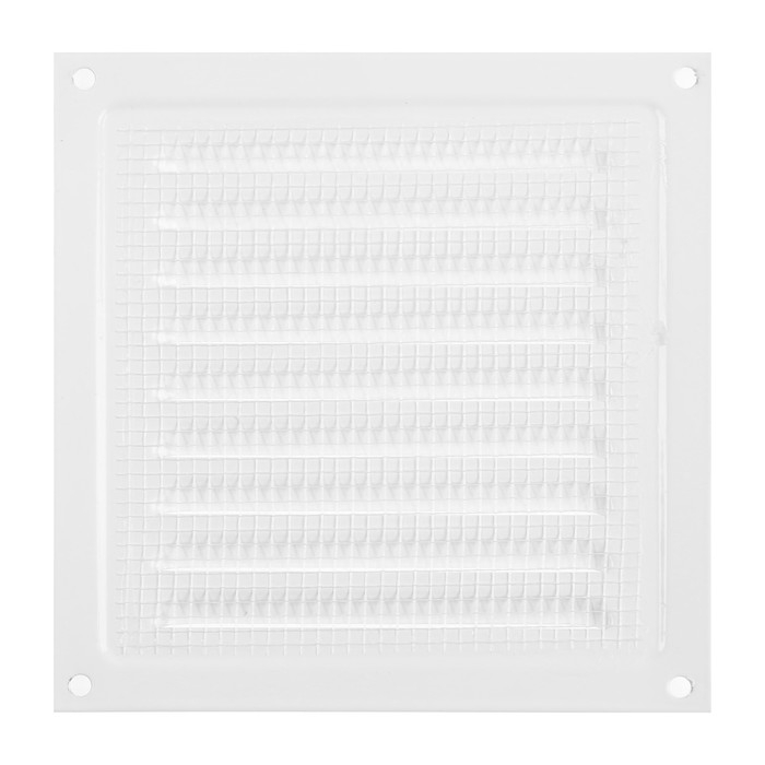Решетка вентиляционная ZEIN Люкс РМ1515, 150 х 150 мм, с сеткой, металлическая, белая
