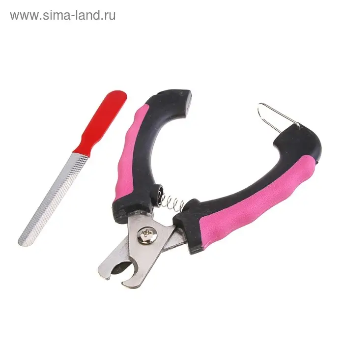 Набор по уходу за когтями: когтерез боковой (отверстие 14мм) и пилка, чёрно-красный