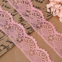Кружево капроновое, 40 мм &times; 10 &plusmn; 1 м, цвет розовый