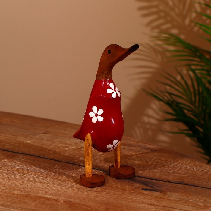 Сувенир "Утка в цветочек " дерево 25 см